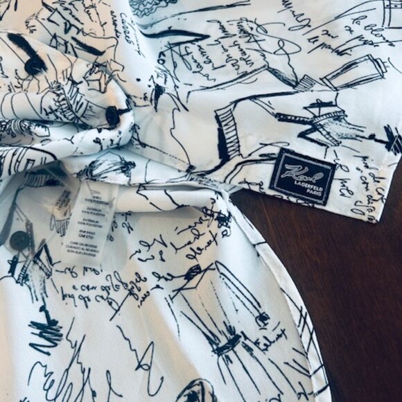 Karl Lagerfeld Sketch Button Up Classic fit Ladies Blouse - Size Medium - Picture 15 of 17